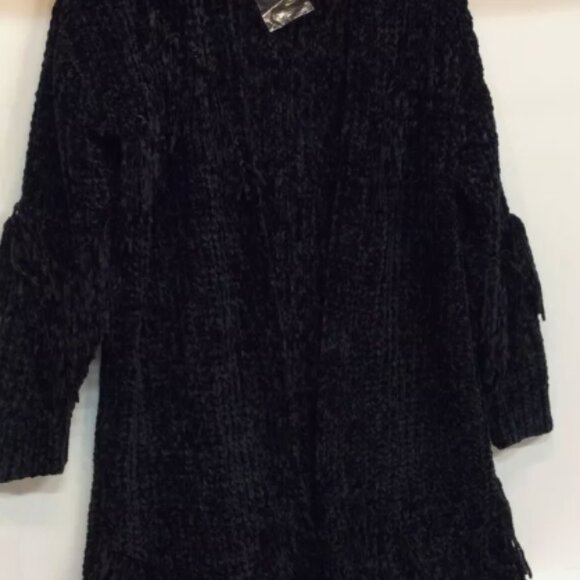 G.I.L.I. Open-Front Chenille Cardigan with Fringe Detail XXS LEFT ONLY ONE! - Picture 2 of 8